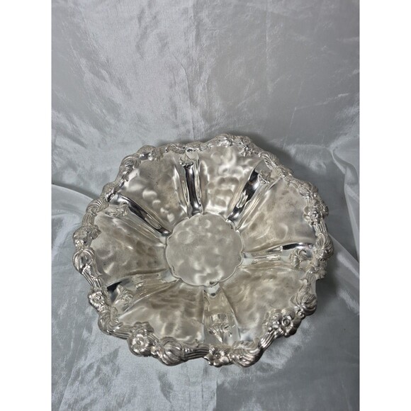 Vintage WMF Germany Ikora EP Silver Plate Floral Footed Serving Bowl 11” - Picture 1 of 16